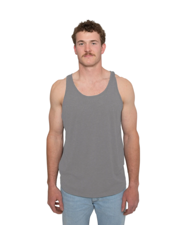 Model wearing a 3480 Bella + Canvas Unisex Jersey Tank
