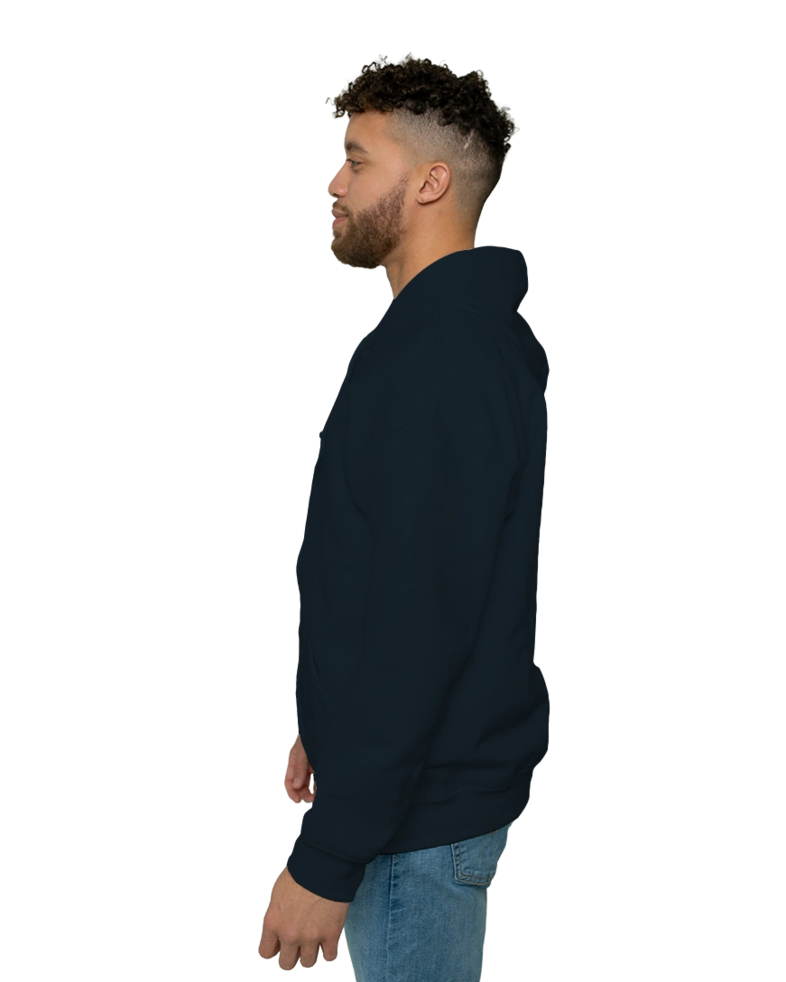 Image of a model wearing a 18600 Gildan Heavy Blend Full Zip Hood