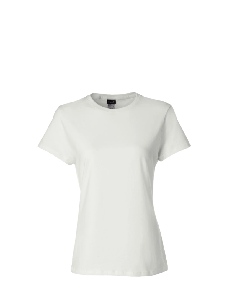 Image of a model wearing a SL04 Hanes Junior Fit Nano-T