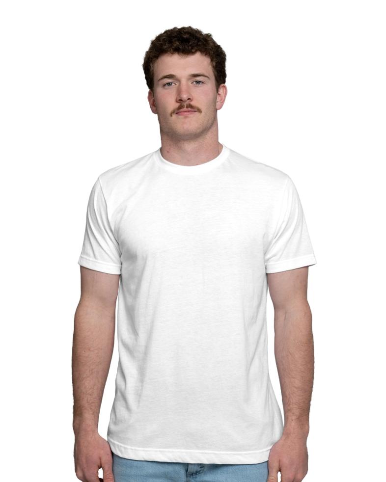 Image of a model wearing a 241 Tultex Unisex Poly-Rich T-shirt