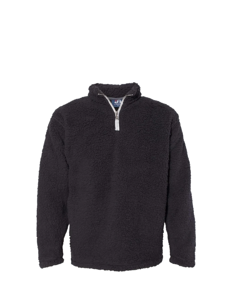 Image of a model wearing a 8454 J. America Sherpa Quarter-Zip Pullover