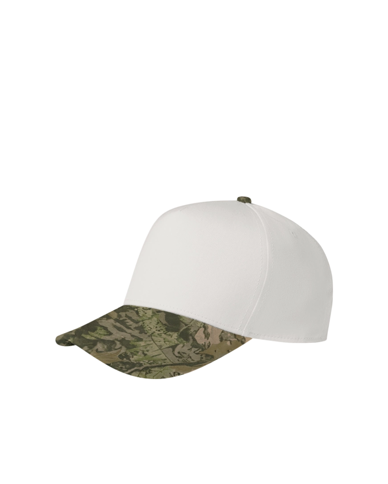 Image of a model wearing a 1165C AS Colour Frame Two-Tone Camo Cap