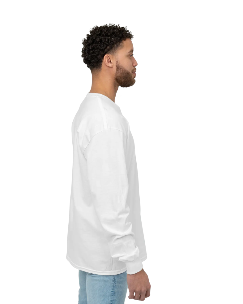 Image of a model wearing a 2400 Gildan Ultra Cotton Long Sleeve