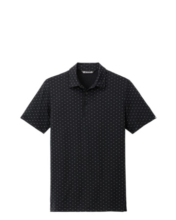 Model wearing a Customizable TM1MY403 TravisMathew Oceanside Geo Polo