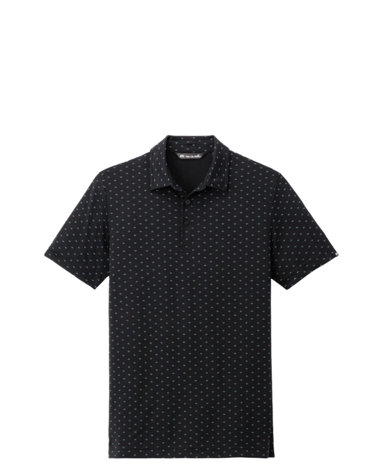 Image of a model wearing a TM1MY403 TravisMathew Oceanside Geo Polo