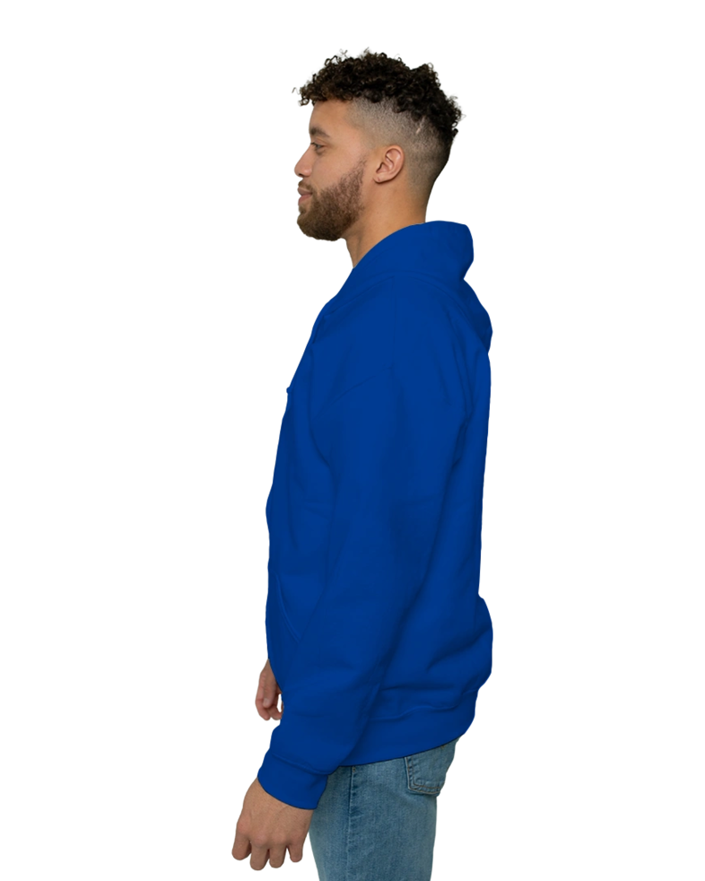 Image of a model wearing a 18600 Gildan Heavy Blend Full Zip Hood