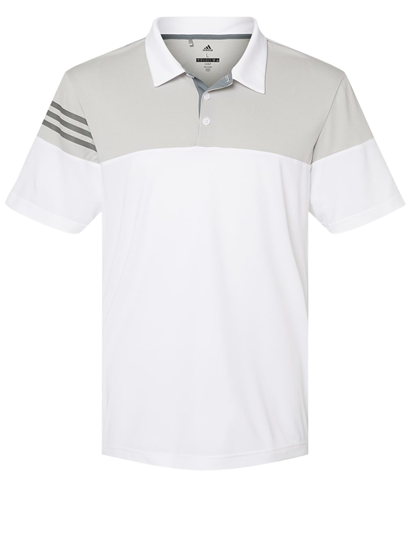 A213 Adidas Heathered 3-Stripes Colorblocked Polo