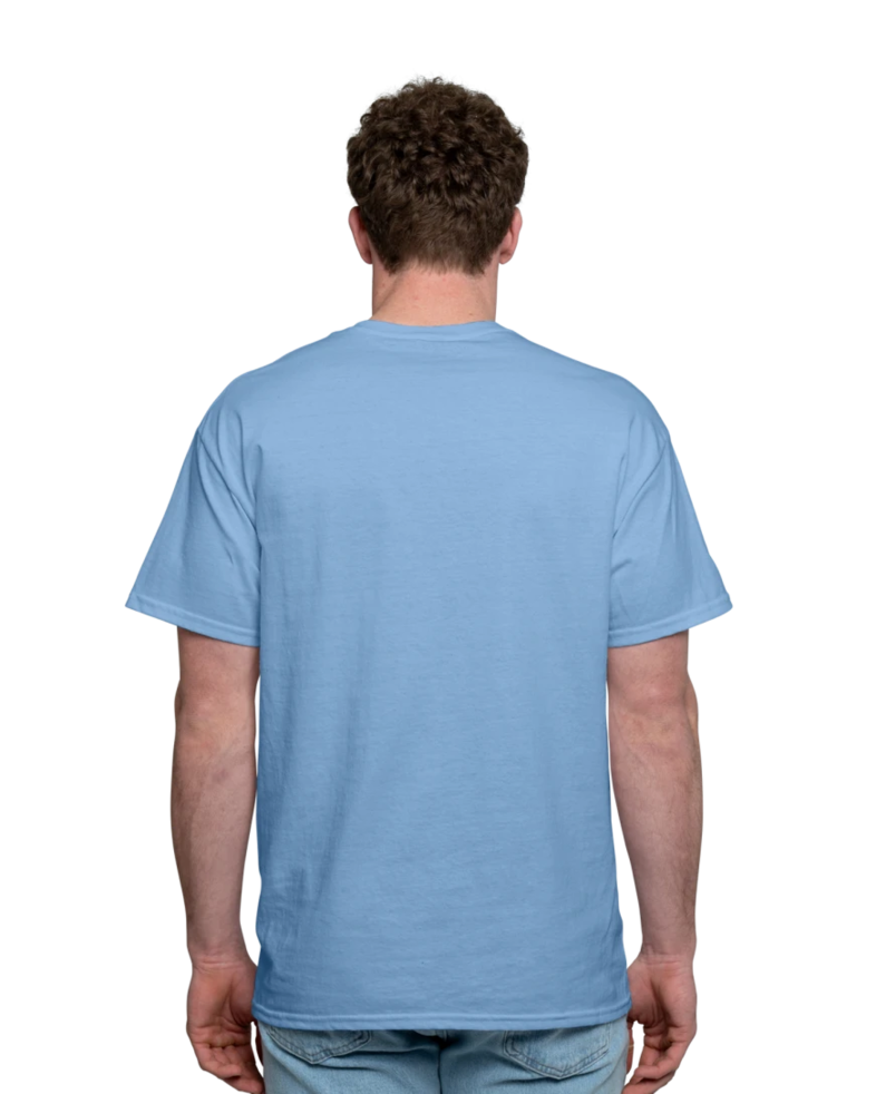 Image of a model wearing a 8000 Gildan DryBlend 50/50 Tee
