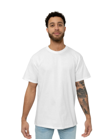 Model wearing a PC61 Port & Company Essential Tee