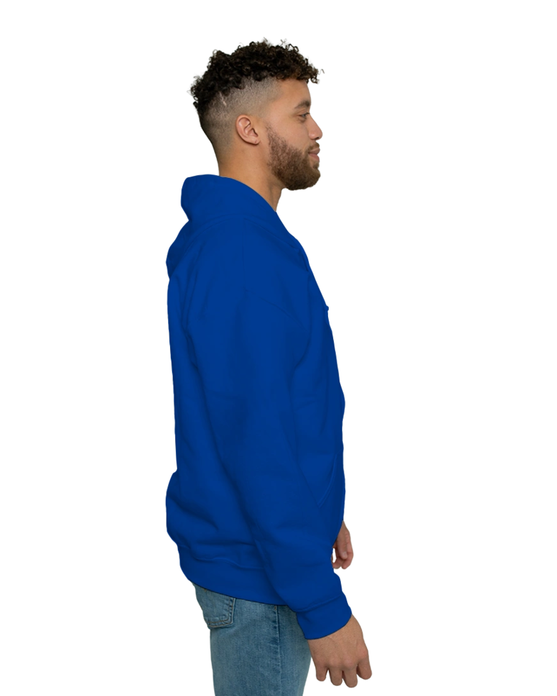 Image of a model wearing a 18600 Gildan Heavy Blend Full Zip Hood