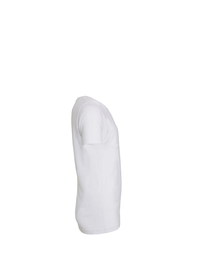 Image of a model wearing a 3021 Bella + Canvas Jersey Pocket T-Shirt