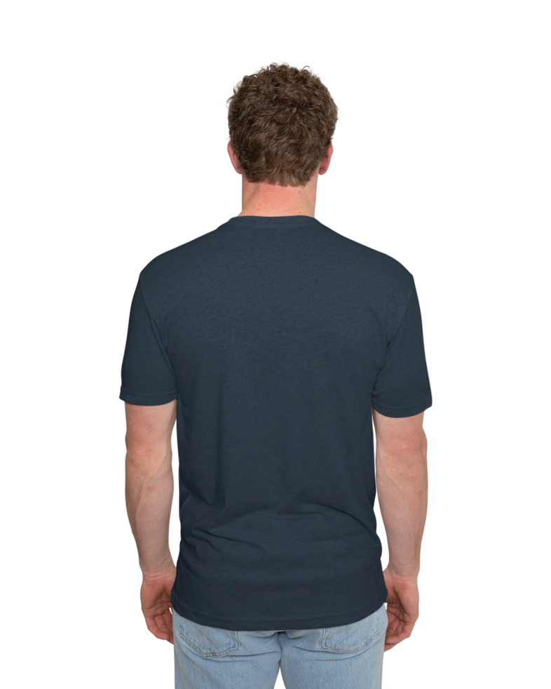 Image of a model wearing a NL6010 Next Level Unisex Tri-Blend Crew Tee