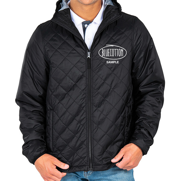 9245 Charles River Men's Lithium Quilted Hooded Jacket