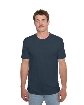 Model wearing a NL6010 Next Level Unisex Tri-Blend Crew Tee