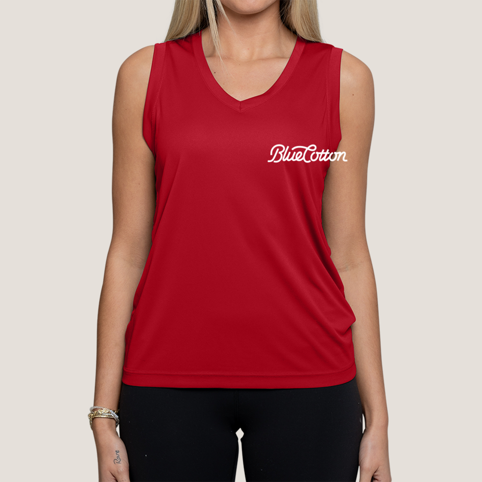 Image of LST352 Sport-Tek Ladies Sleeveless PosiCharge Competitor V-Neck Tee