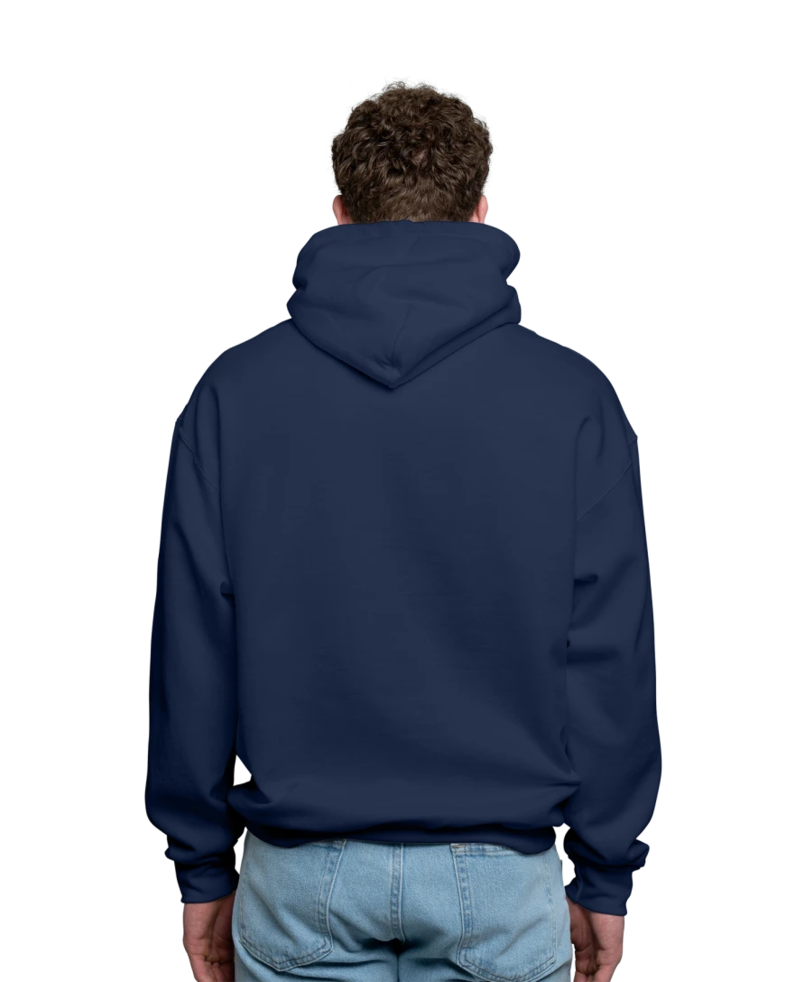 Image of a model wearing a 18500 Gildan Blend Pullover Hooded Sweatshirt
