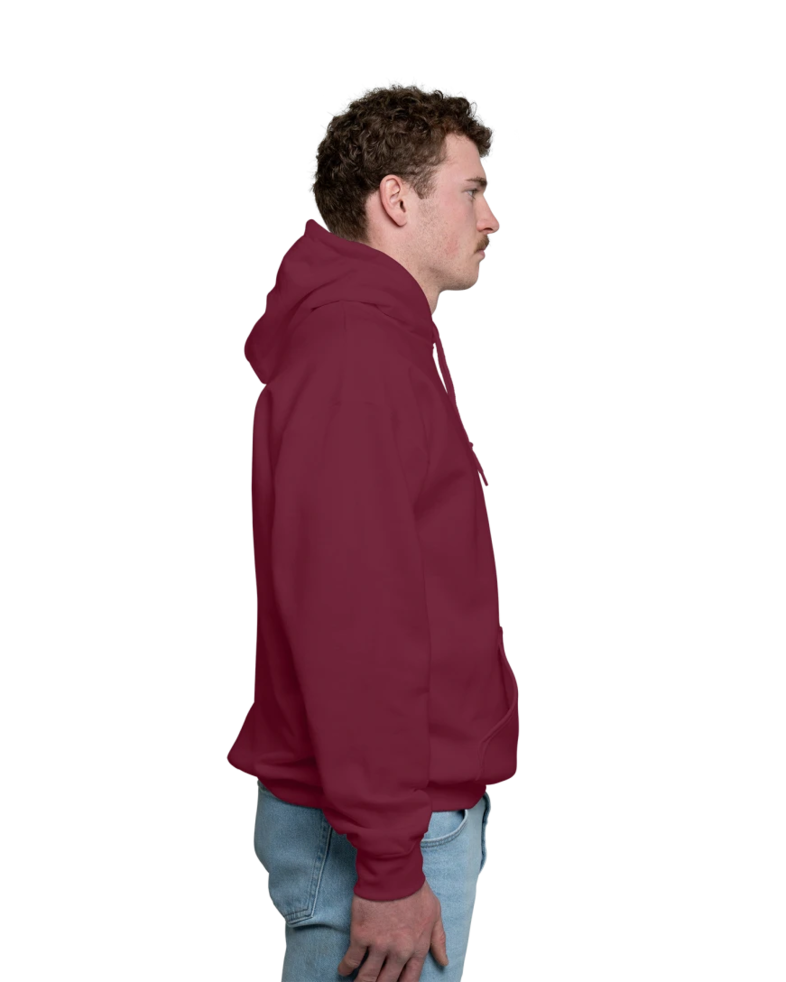 Image of a model wearing a 18500 Gildan Blend Pullover Hooded Sweatshirt