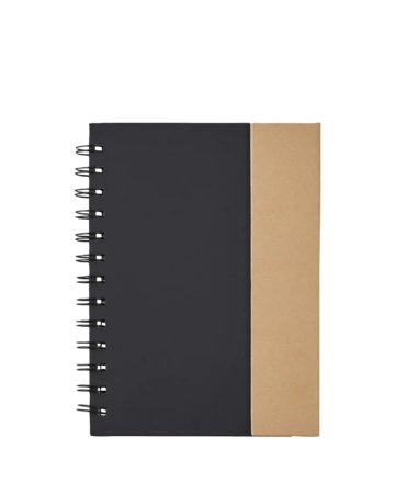 Model wearing a 1409 Eco Magnetic Notebook with Sticky Notes & Pen