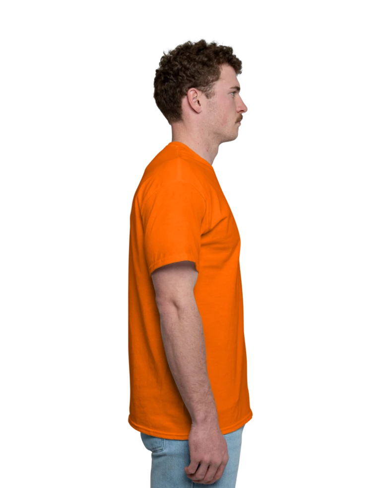 Image of a model wearing a 8000 Gildan DryBlend 50/50 Tee