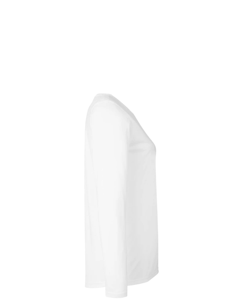 Image of a model wearing a 1376852 Under Armour Ladies' Team Tech Long-Sleeve T-Shirt