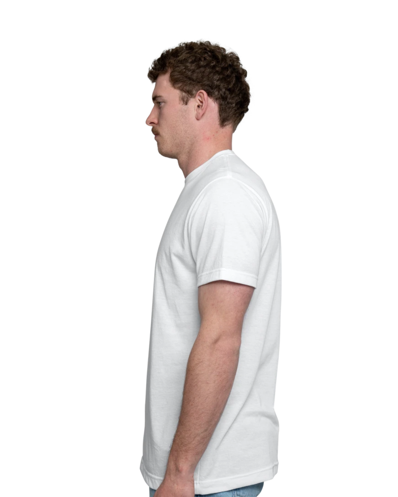 Image of a model wearing a 241 Tultex Unisex Poly-Rich T-shirt