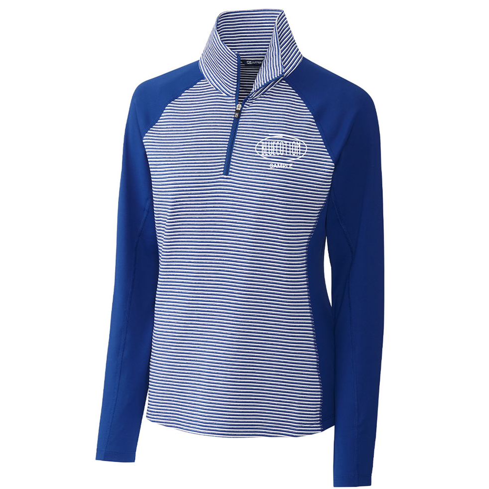 Image of LCK00068 Cutter & Buck Forge Tonal Stripe Stretch Half Zip Womens Top