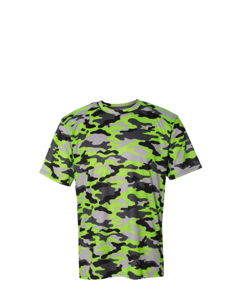 Image of a model wearing a BG4181 Badger Camo Short Sleeve T-Shirt 