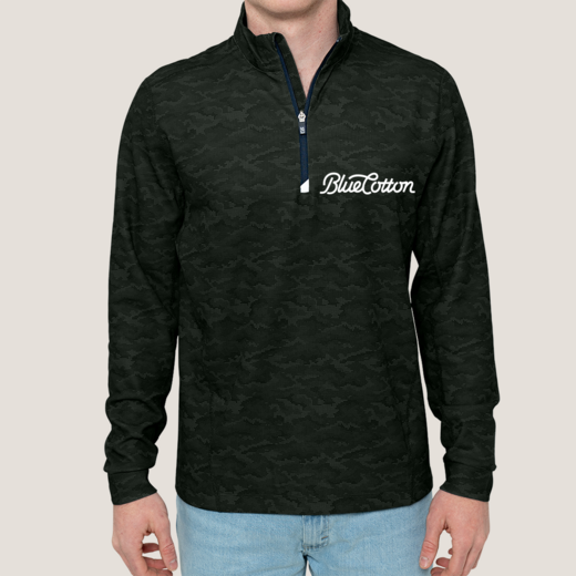 Sample image of MCK01081 Cutter & Buck Traverse Camo Print Stretch Quarter Zip Men's Pullover