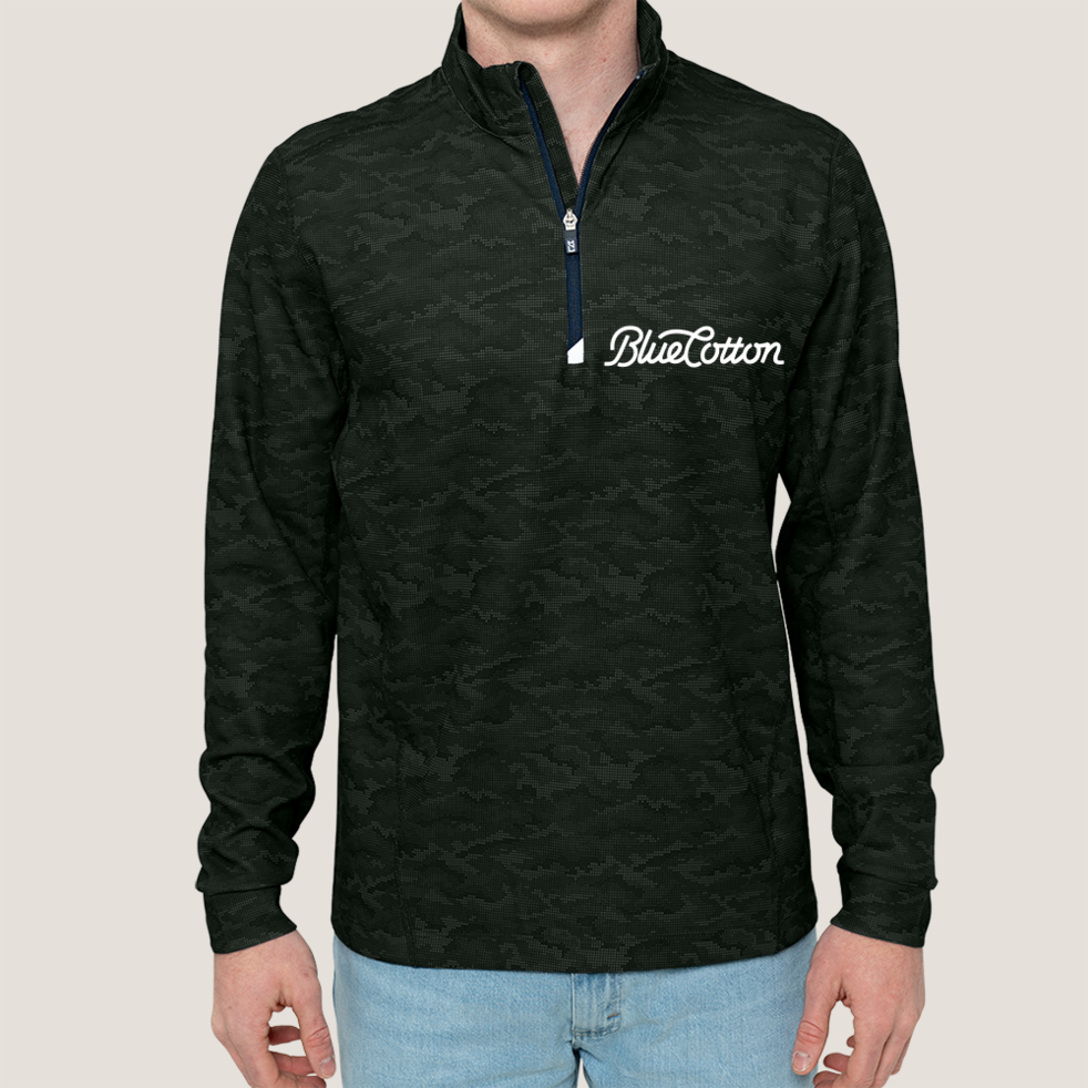 Image of MCK01081 Cutter & Buck Traverse Camo Print Stretch Quarter Zip Men's Pullover