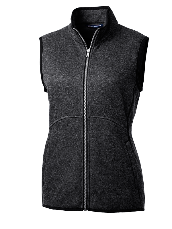 LCO00058 Cutter & Buck Mainsail Sweater Knit Womens Full Zip Vest