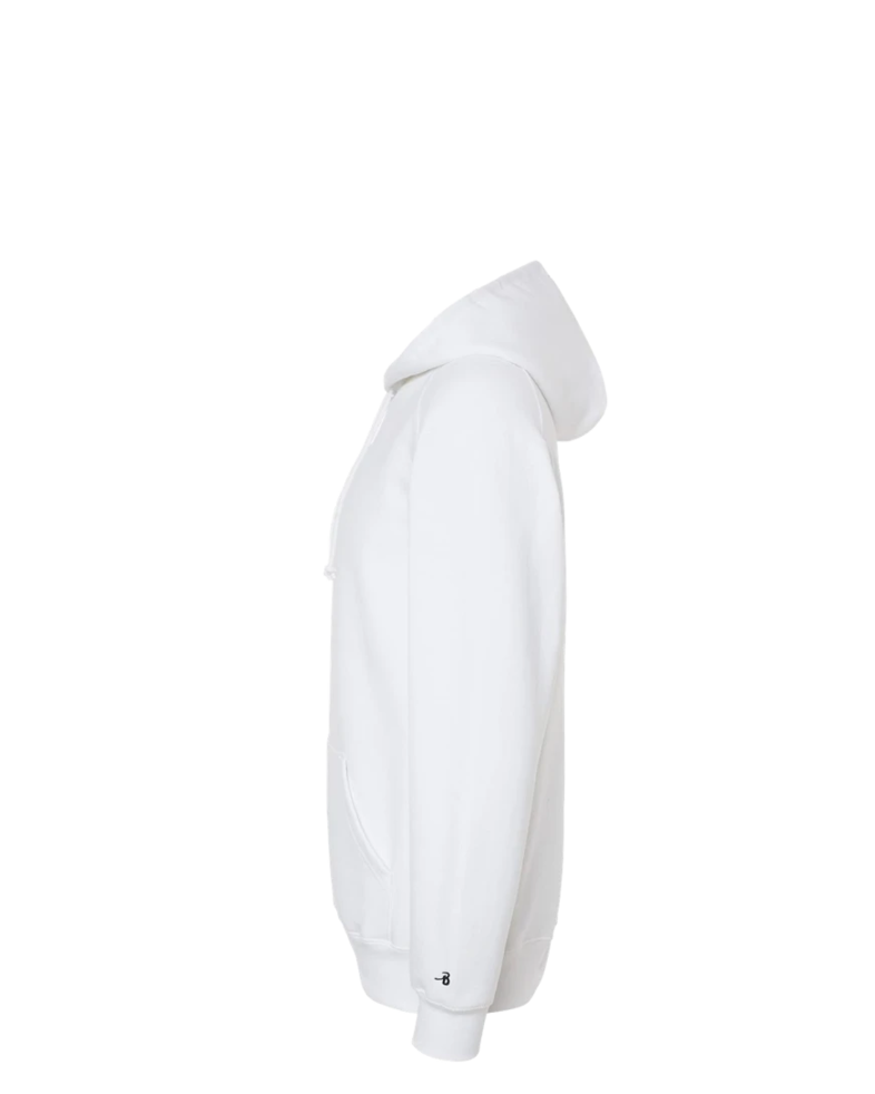 Image of a model wearing a 1254 Badger Hooded Sweatshirt