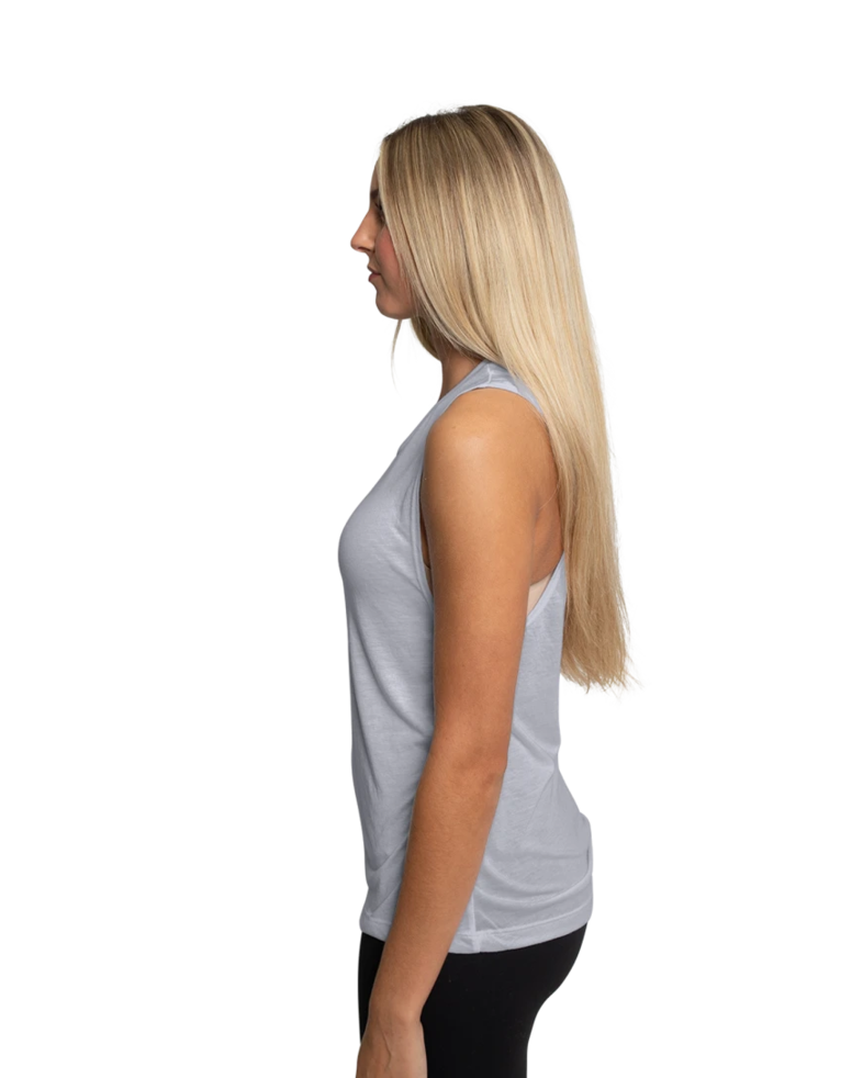 Image of a model wearing a 8803 Bella + Canvas Women's Flowy Muscle Tank