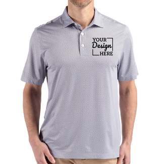 Custom Featured Brands:  MCK01343 Cutter & Buck Pike Eco Diamond Dot Print Recycled Mens Polo