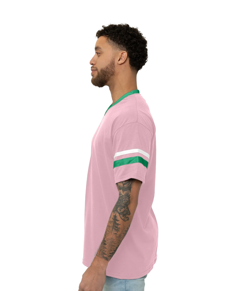 Image of a model wearing a 360 Augusta Double Sleeve Stripe Jersey