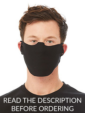 Custom Face Masks:  BST323 Black Face Mask Blank
