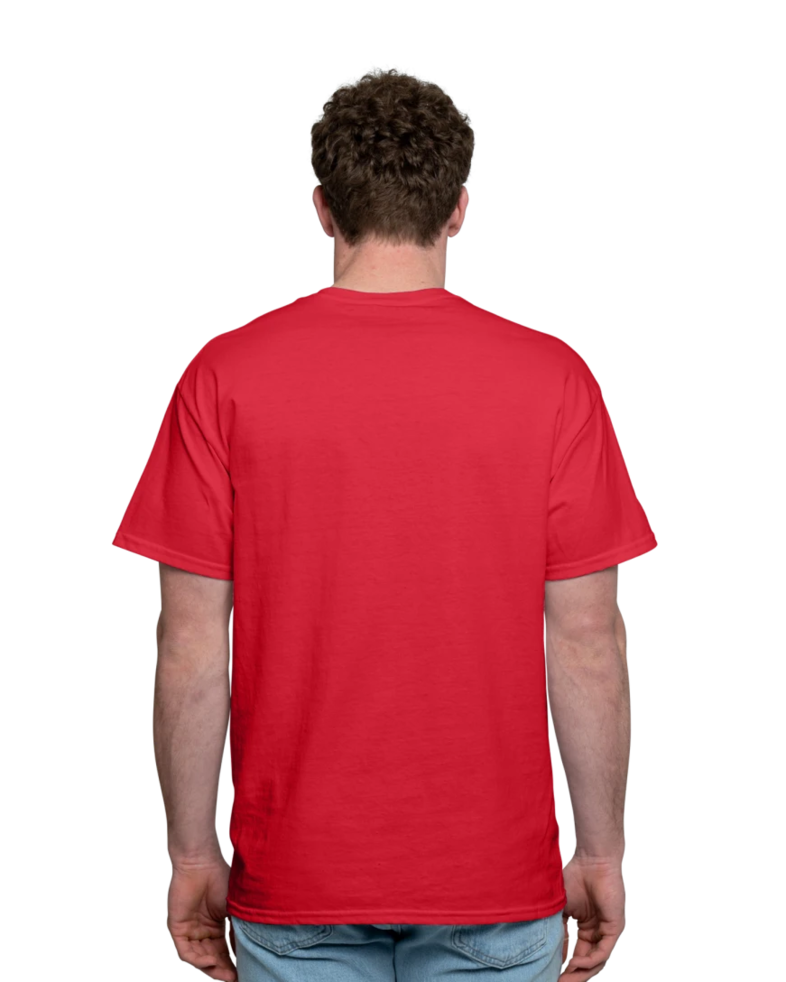 Image of a model wearing a 8000 Gildan DryBlend 50/50 Tee
