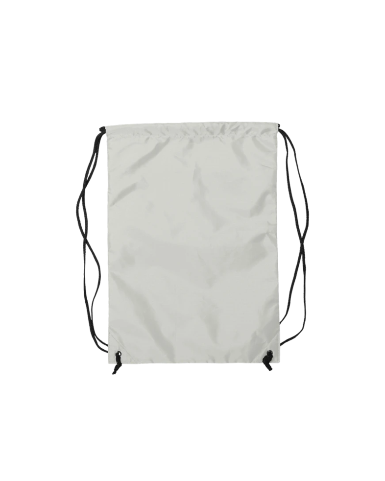 Image of a model wearing a 8888 Liberty Bags Zippered Drawstring Backpack