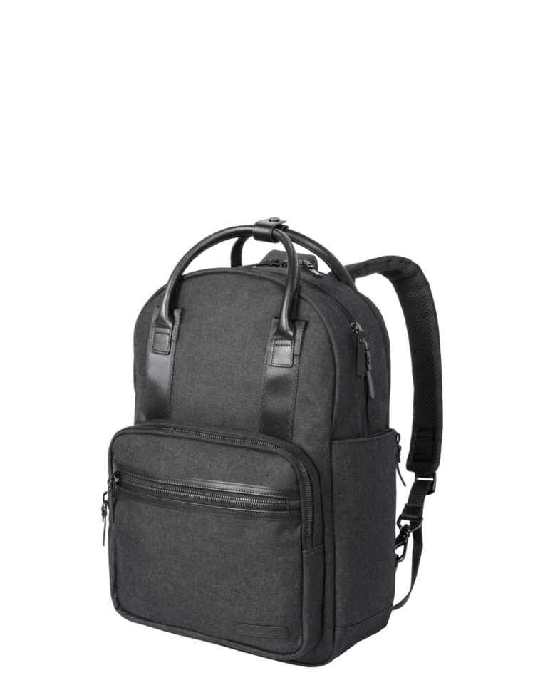 Image of a model wearing a BB18821 Brooks Brothers® Grant Dual-Handle Backpack