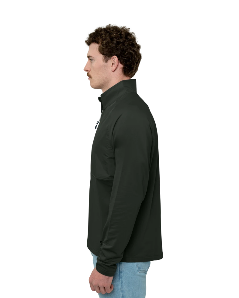 Image of a model wearing a MCC00034 Cutter & Buck Adapt Eco Knit Hybrid Recycled Mens Quarter Zip