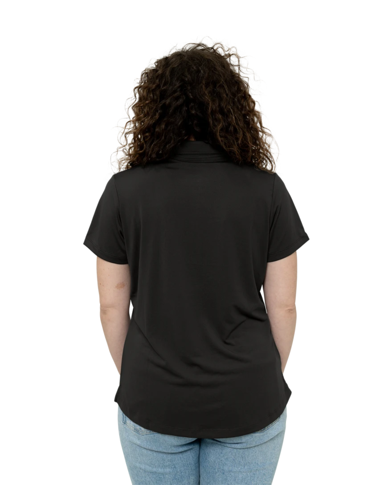 Image of a model wearing a LK864 Port Authority® Ladies C-FREE™ Snag-Proof Polo