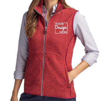 Custom Outerwear:  LCO00058 Cutter & Buck Mainsail Sweater Knit Womens Full Zip Vest