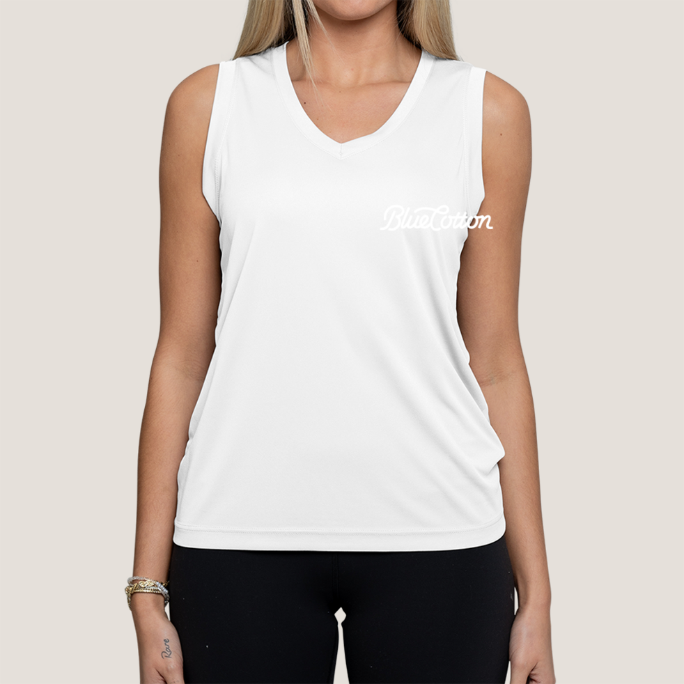 Image of LST352 Sport-Tek Ladies Sleeveless PosiCharge Competitor V-Neck Tee