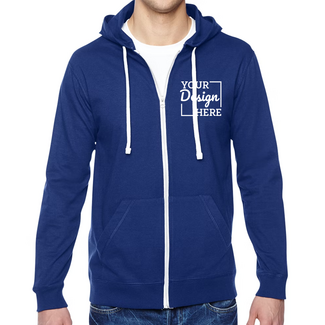 Zip Up T-shirts Hoodie:  SF60R Fruit of the Loom Full-Zip Hooded Tshirt