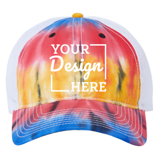 Baseball Caps:  GB470 The Game Lido Tie-Dyed Trucker Cap
