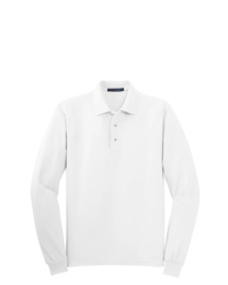 Image of a model wearing K500LS Port Authority Silk Touch Long Sleeve Polo