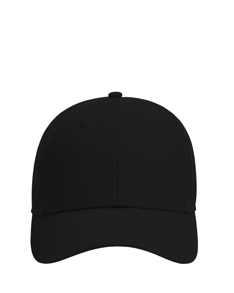 Image of a model wearing a 83-1273 OTTO CAP 6 Panel Low Profile Mesh Back Trucker Hat