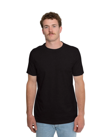 Model wearing a 3001CVC Bella + Canvas Unisex CVC Jersey Tee