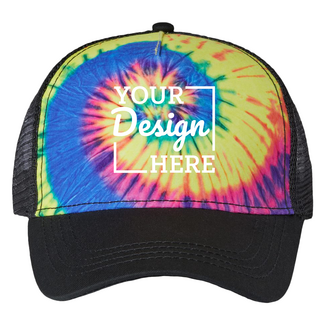 Baseball Caps:  9200 Colortone Tie-Dyed 5-Panel Trucker Cap