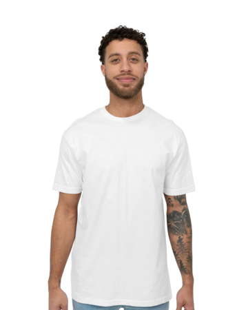 Model wearing a 64000 Gildan SoftStyle Tee