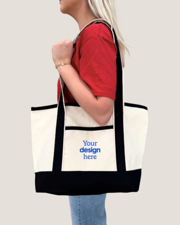 Closeup of a Q125800 Q-Tees 20L Small Canvas Deluxe Tote